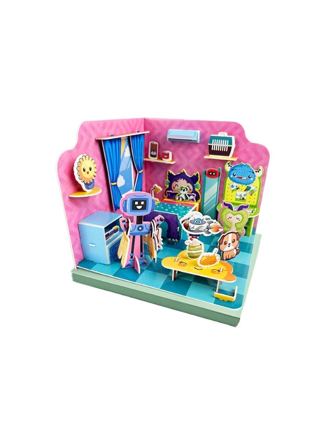 Capstro 3D DIY Paper House Puzzle – Creative Build-It-Yourself Room Puzzle for Kids | Hands-On Construction Play & Screen-Free Learning Activity – Bedroom Scene - Image 1